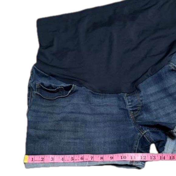 Time and Tru Maternity Denim Blue Jean Shorts Stretchy Belly Women Size 20 XXL - Picture 8 of 10